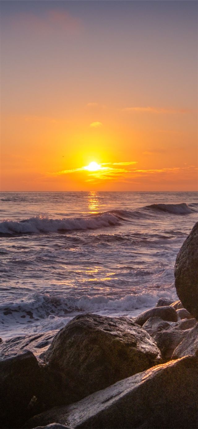 sunset at buccaneer beach 4k iPhone 11 wallpaper 