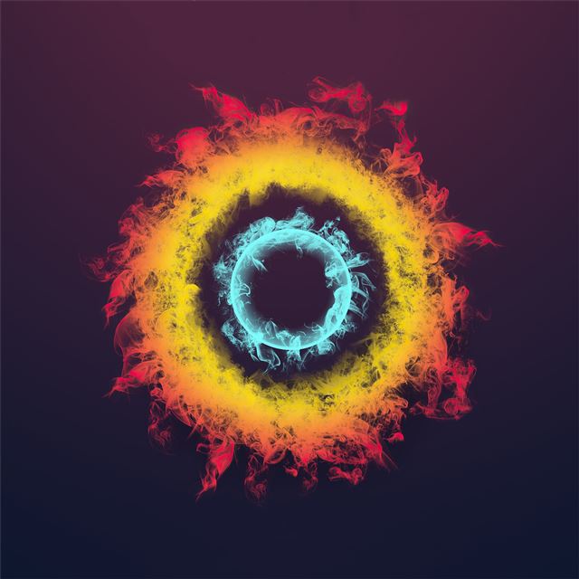 fire circle abstract 4k iPad Pro wallpaper 