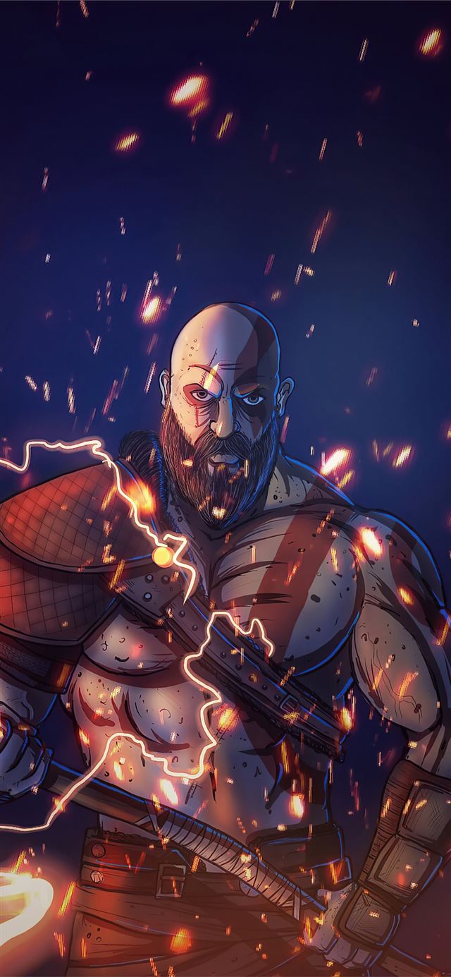 kratos 2020 artwork 4k iPhone X wallpaper 