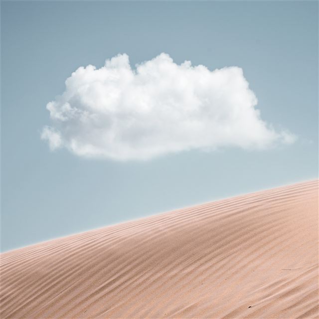 lonely cloud above desert 4k iPad wallpaper 