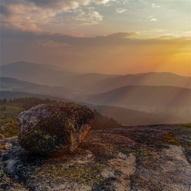 rock landscape mountain sunset sky 5k iPad Air wallpaper 