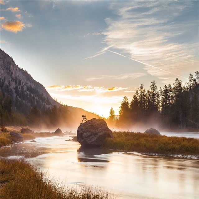 sunrise reflection national park 5k iPad Pro wallpaper 