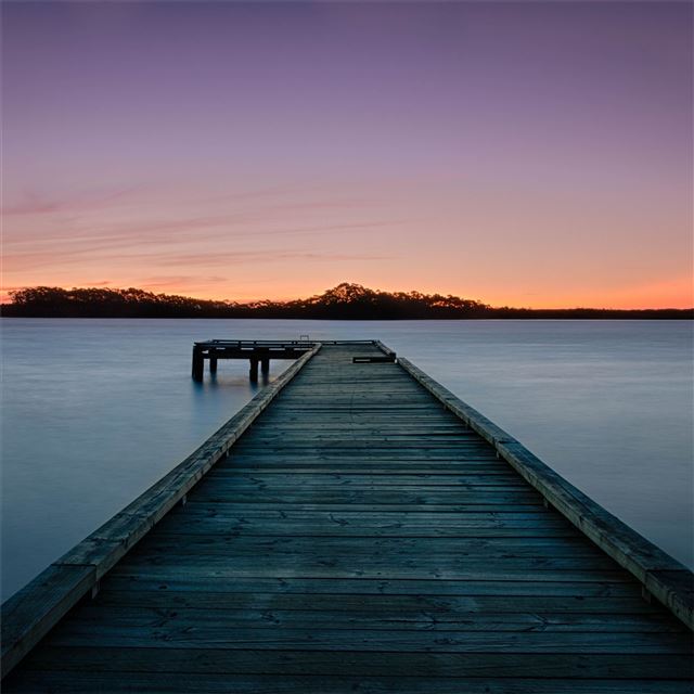 sunset by pier 5k iPad Pro wallpaper 