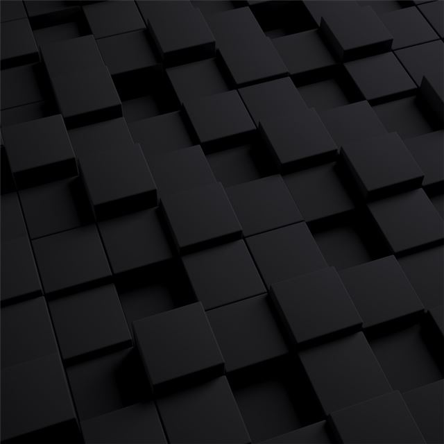 3d black cube iPad Pro wallpaper 