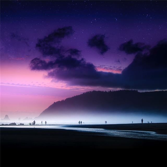 dreamy beach sky island ocean evening iPad wallpaper 