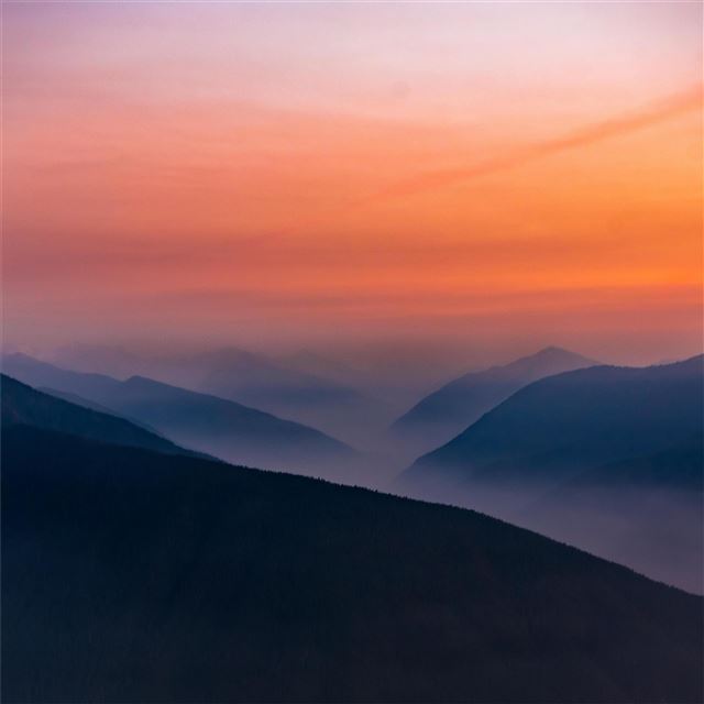 hazy sunset in olympic national park 5k iPad wallpaper 
