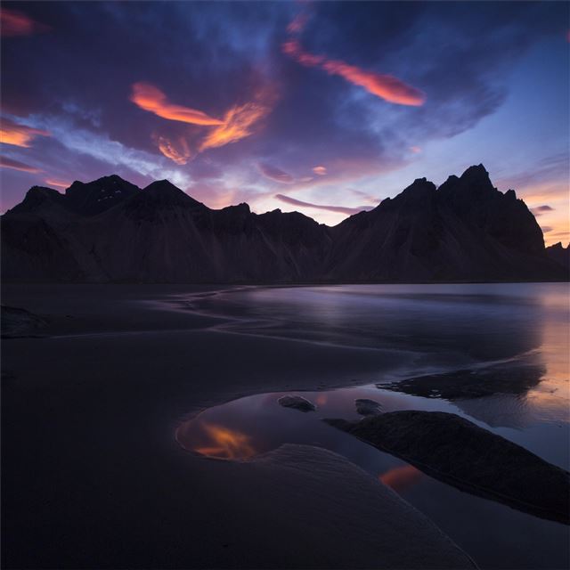iceland rocks mountains sunset landscape 5k iPad Pro wallpaper 