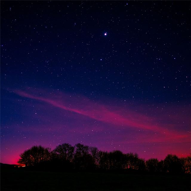 minimal night pink aurora long exposure 5k iPad Air wallpaper 