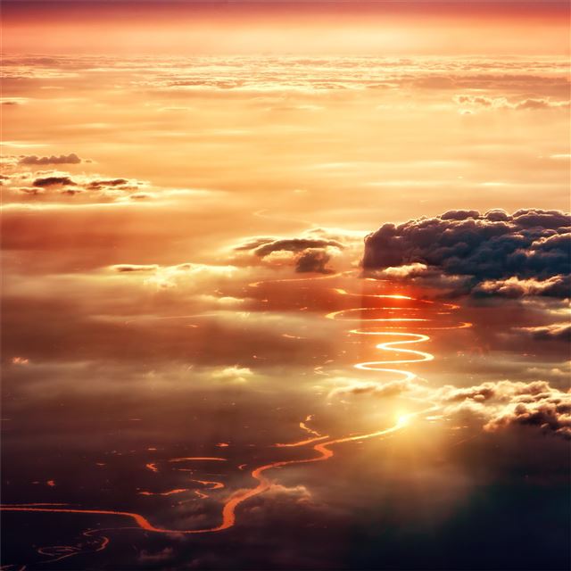 aerial view of amazon river 5k iPad Air wallpaper 