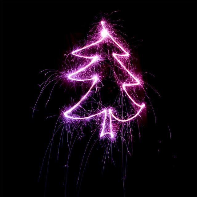 christmas tree neon light iPad Pro wallpaper 