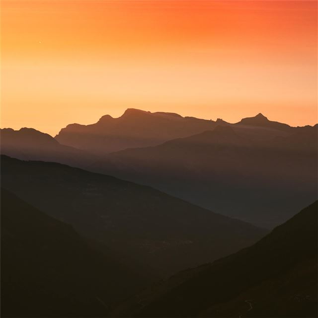 swiss alps cold mountains silhouette 5k iPad wallpaper 