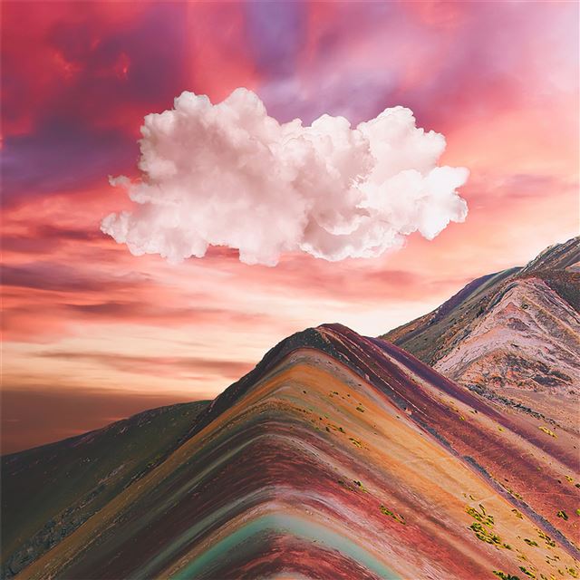 clouds over vinicunca rainbow mountain 4k iPad Air wallpaper 