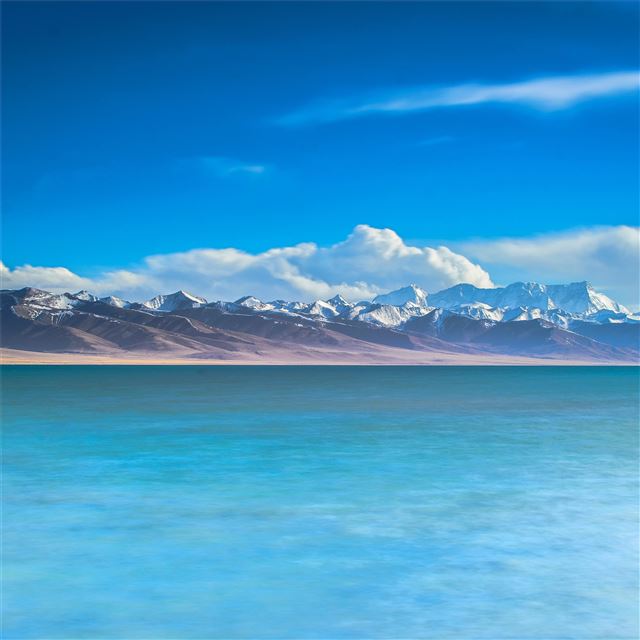 ocean view mountains 5k iPad wallpaper 