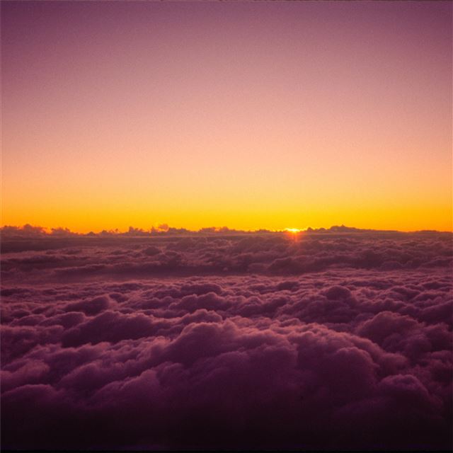 sun rises over the clouds from on top of mount fuj... iPad Air wallpaper 