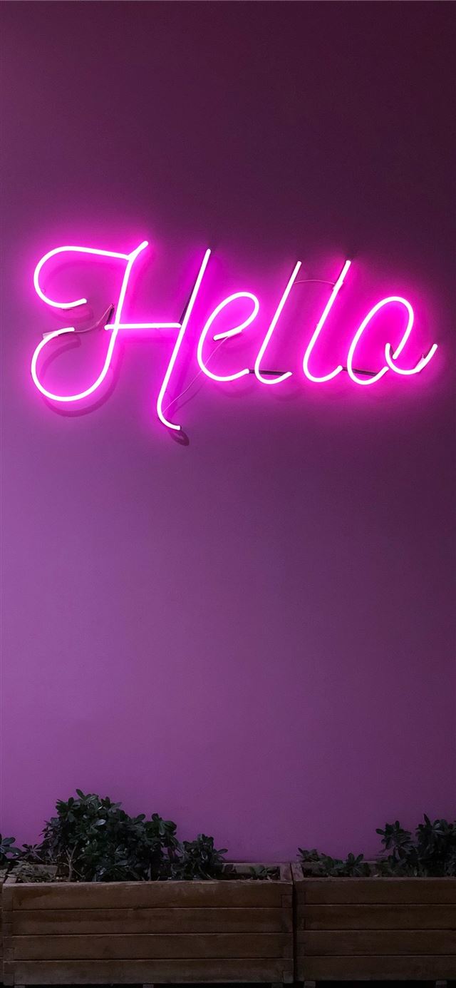 Hello neon signage screenshot iPhone 11 wallpaper 