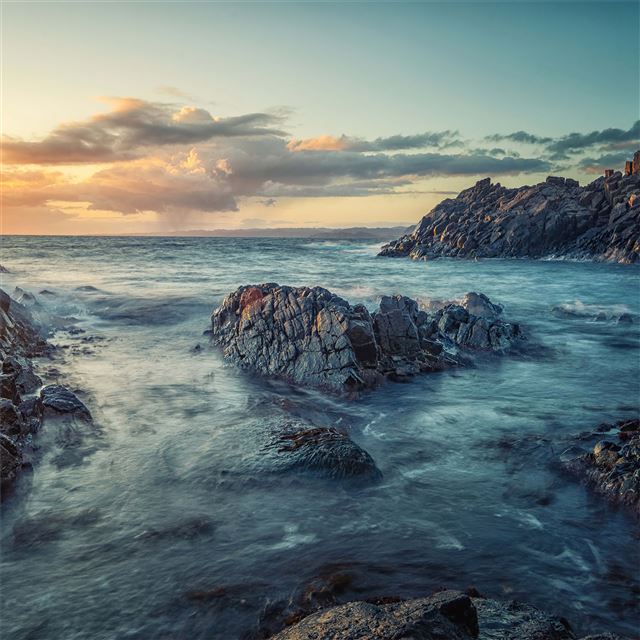 norway sea coast sunrises and sunsets iPad Air wallpaper 