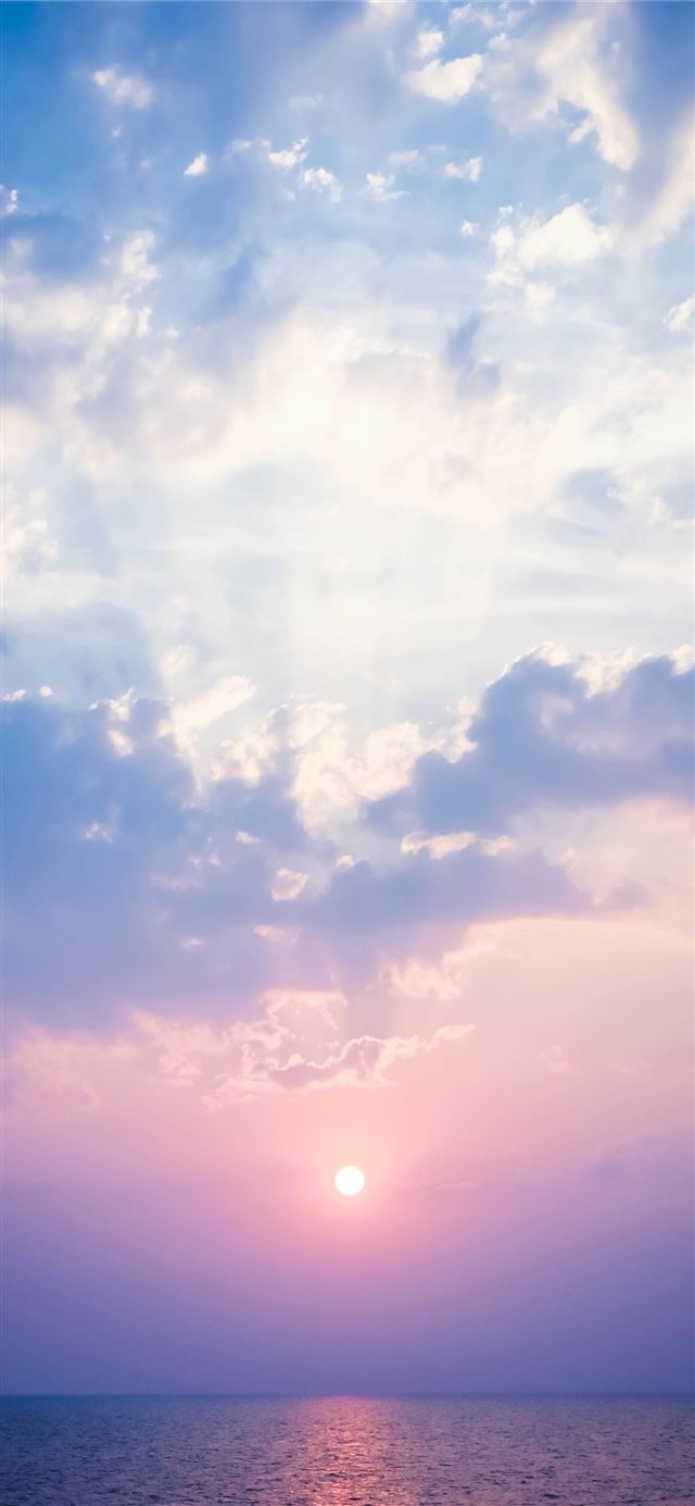 sunset over horizon iPhone 8 wallpaper 