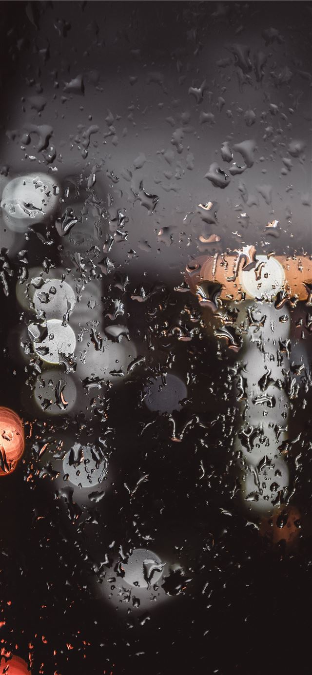 tilt shift view of rain drops iPhone 11 wallpaper 