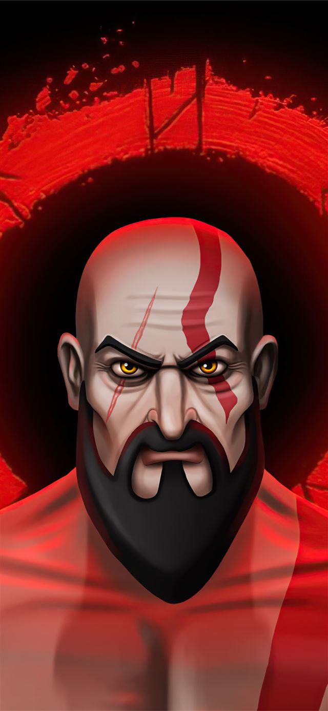 kratos cartoon illustration 5k iPhone 11 Wallpapers Free Download