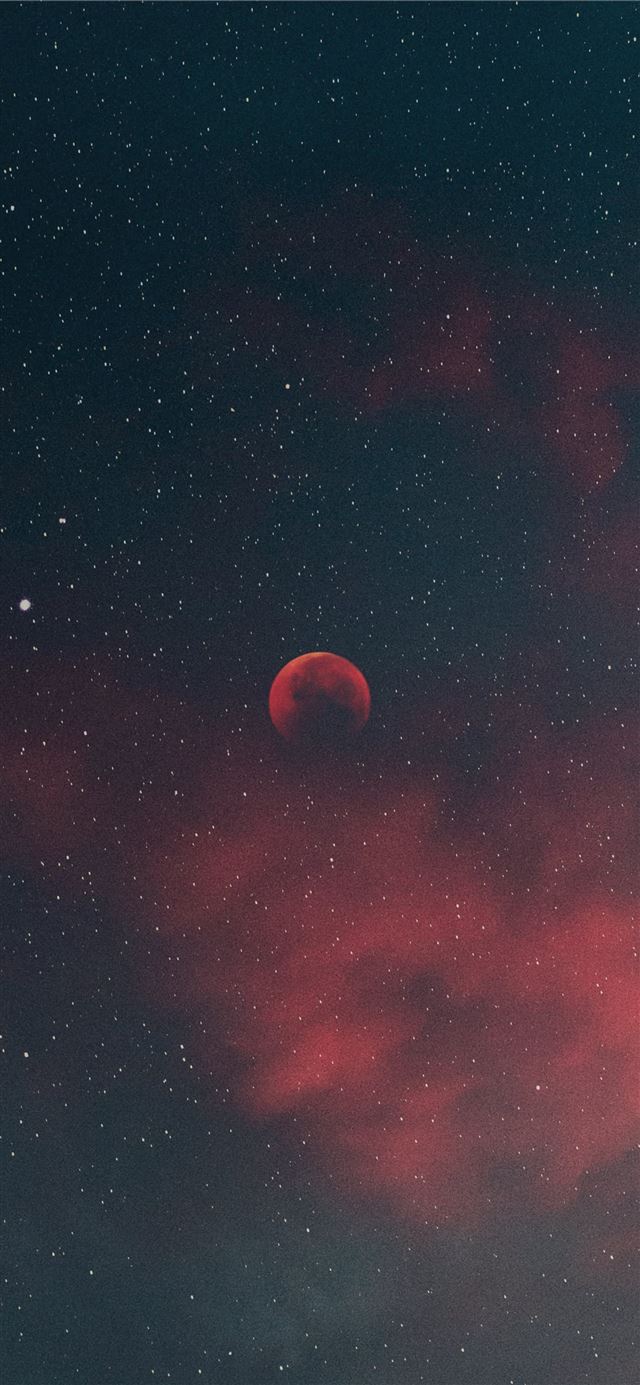 red moon in the sky iPhone 11 wallpaper 