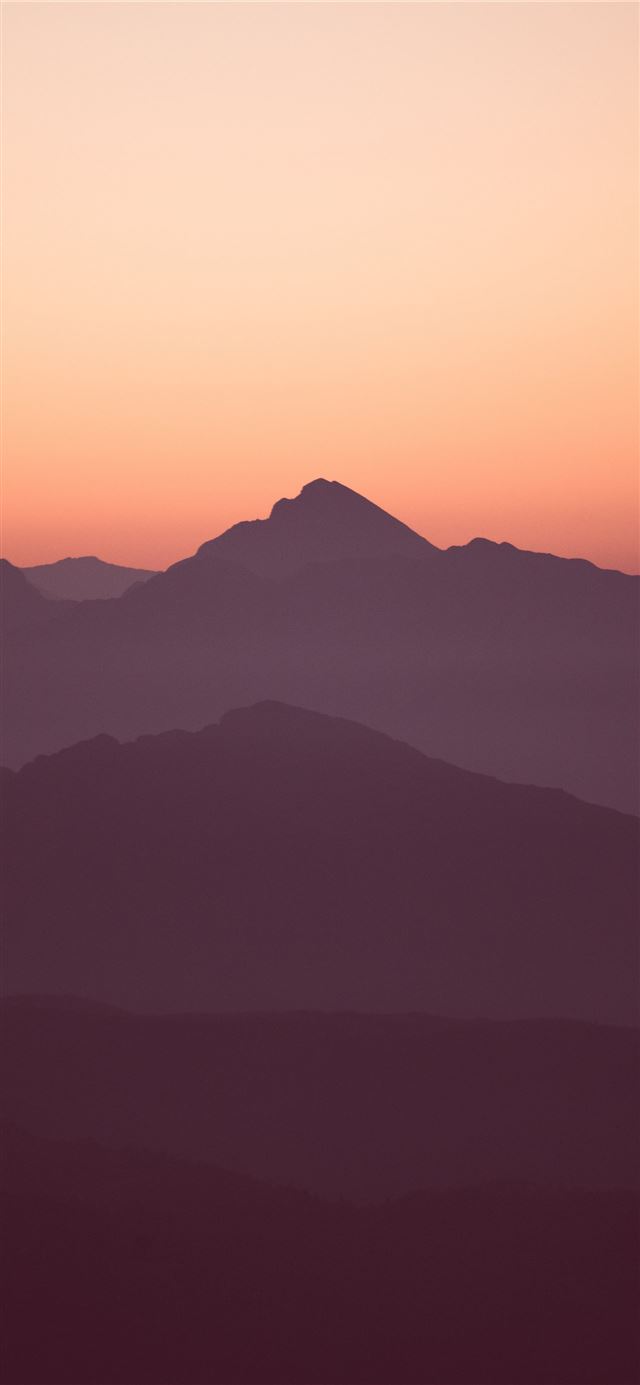 silhouette photography of mountain iPhone 8 wallpaper 