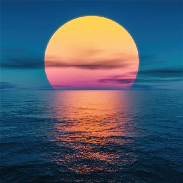 sunset ocean lake 5k iPad Pro wallpaper 