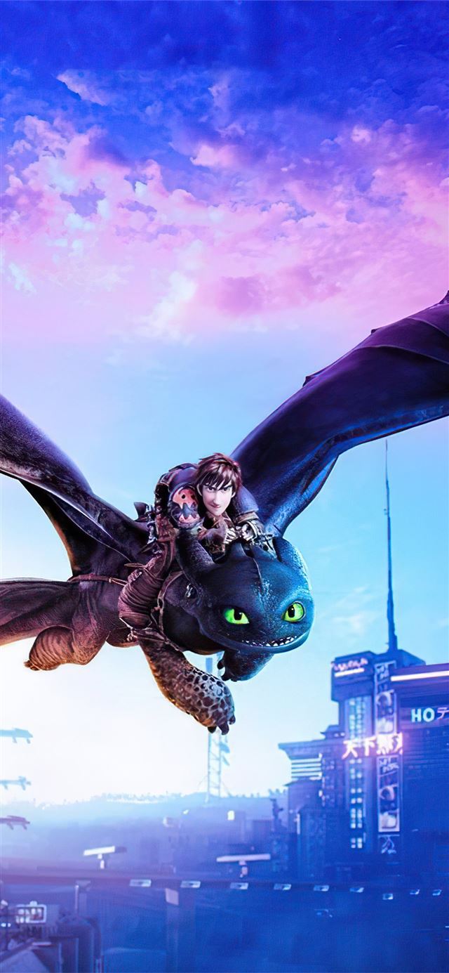 toothless and hiccup flight 4k iPhone 11 wallpaper 