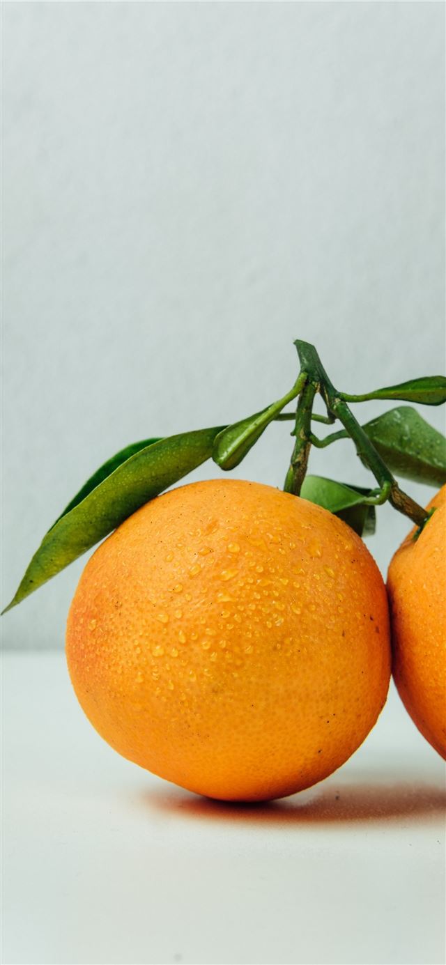 two orange fruits on table iPhone 11 wallpaper 