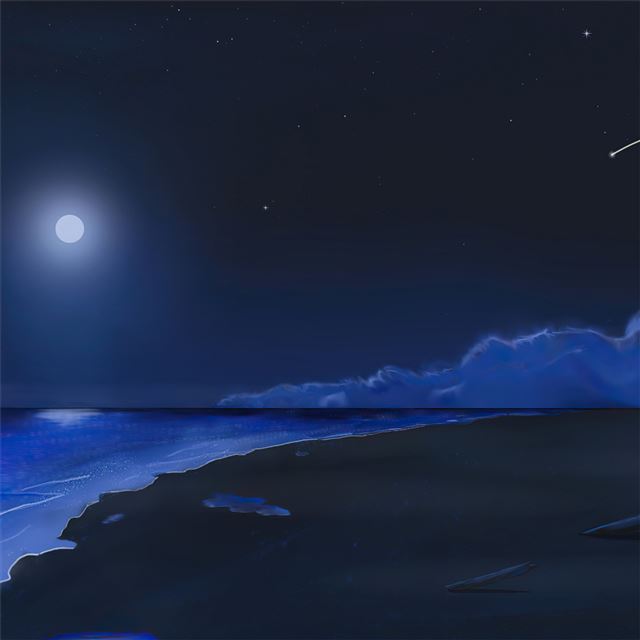 beach shooting stars moonlight 4k iPad Pro wallpaper 