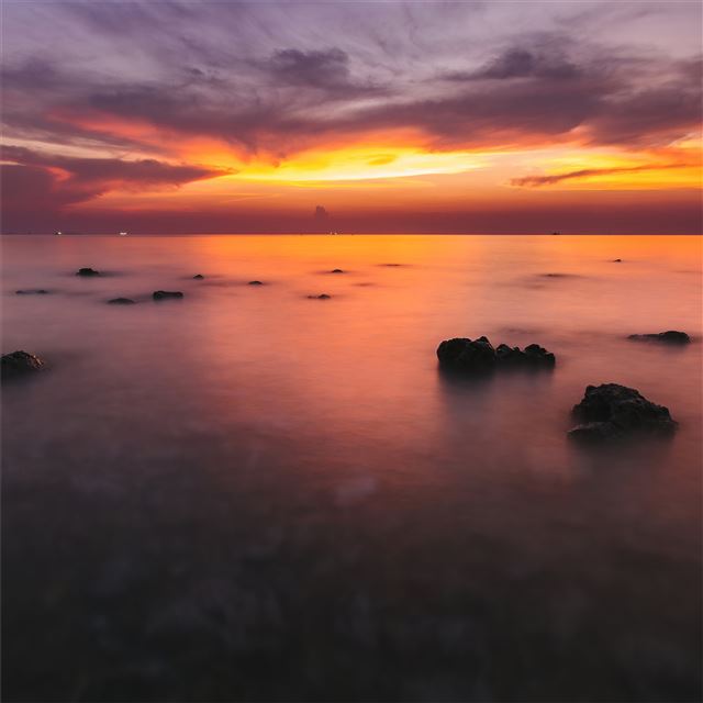 silent ocean sunset 4k iPad Air wallpaper 