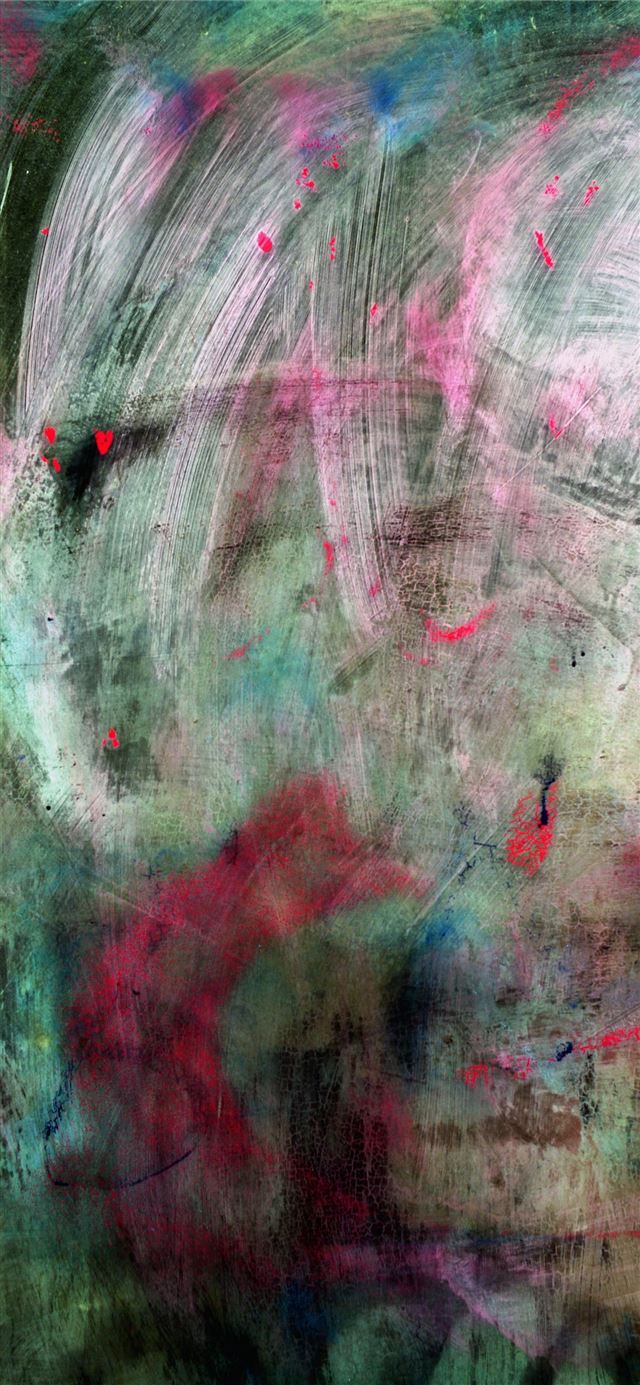 green pink and white abstract painting with brush ... iPhone 11 wallpaper 