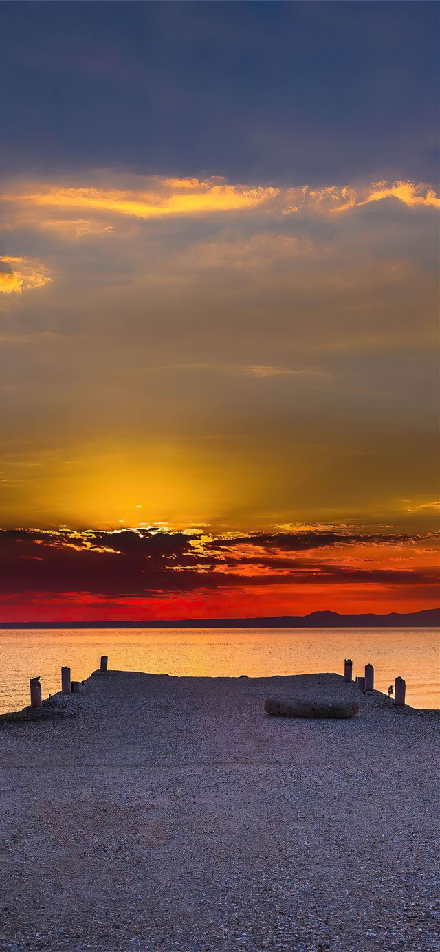 pier sunset evening 5k iPhone 11 wallpaper 