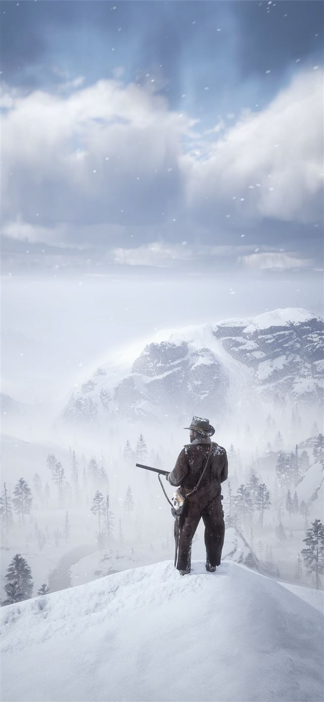 red dead redemption 2 the bounty hunter 4k iPhone 11 wallpaper 