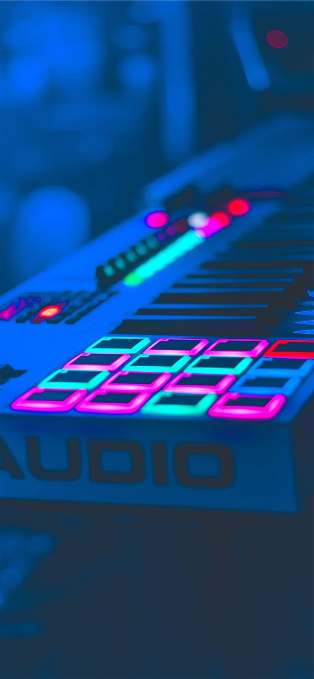 turned on electronic keyboard iPhone 11 wallpaper 