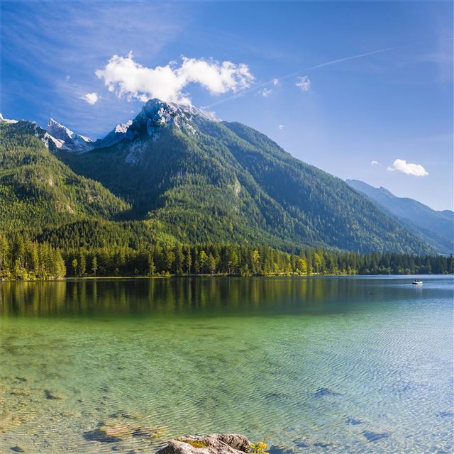 germany mountains lake scenery hintersee 8k iPad Pro wallpaper 