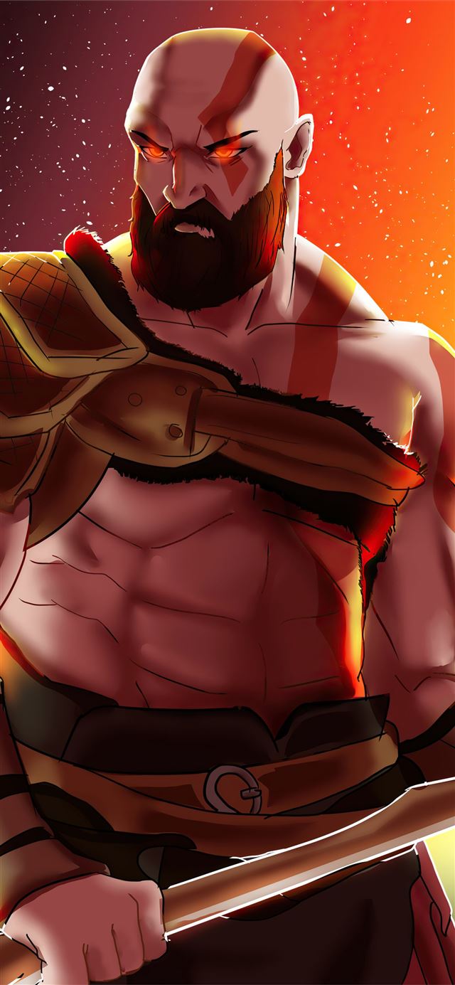 the angry kratos iPhone 11 wallpaper 