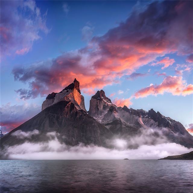 clouds rock mountains landscape 4k iPad wallpaper 