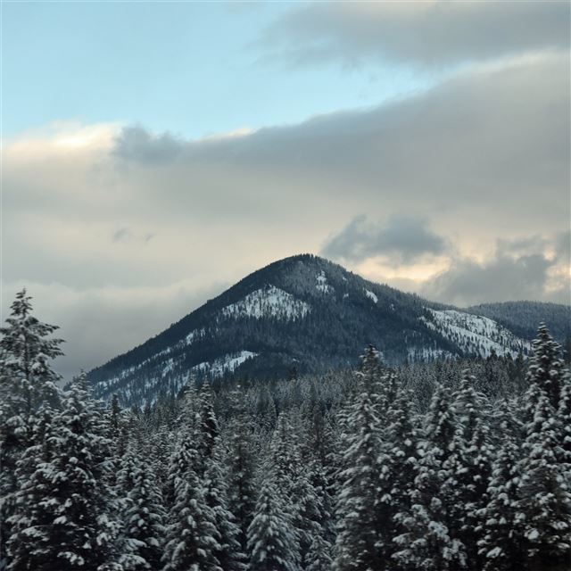winter mountains 5k iPad Pro wallpaper 