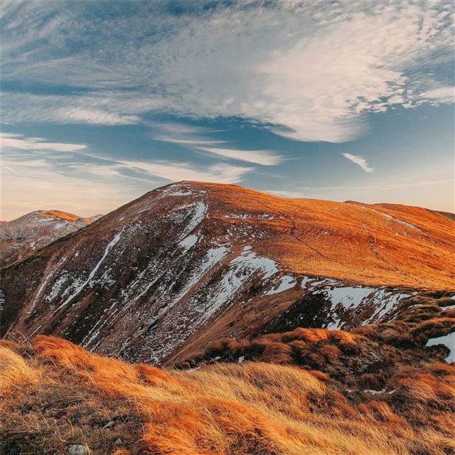 mountains snow autumn 5k iPad Pro wallpaper 