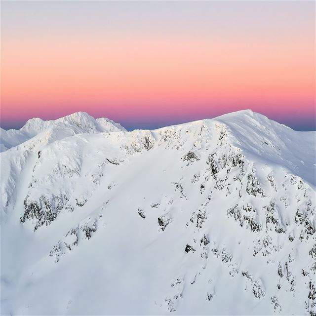 snowy mountain sunset iPad Air wallpaper 