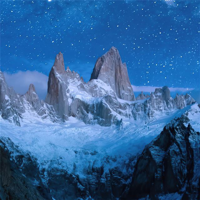 night in mountains iPad Pro wallpaper 