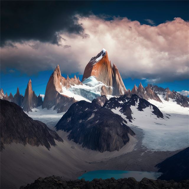patagonia crag clouds argentina mountains 4k iPad Air wallpaper 