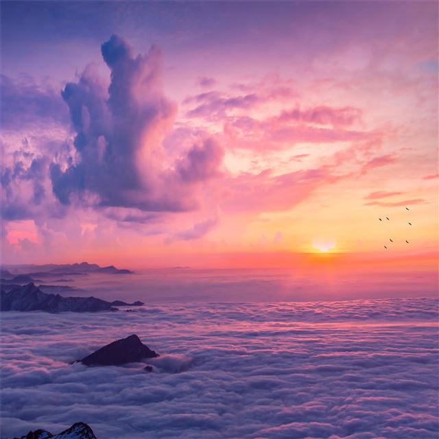 sea of clouds 8k iPad wallpaper 