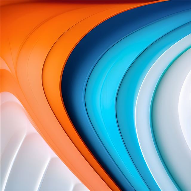 orange blue white 3d paths circle 8k iPad Pro wallpaper 