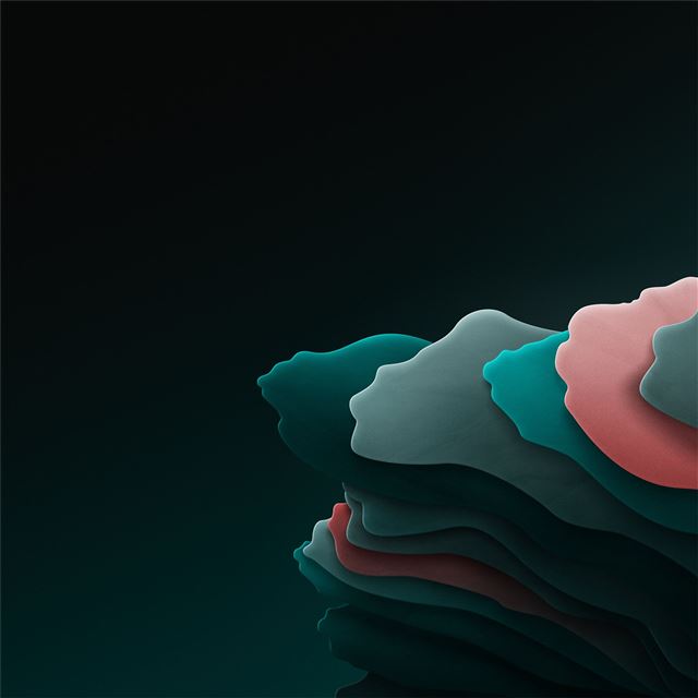 black background with a red and green wave iPad wallpaper 